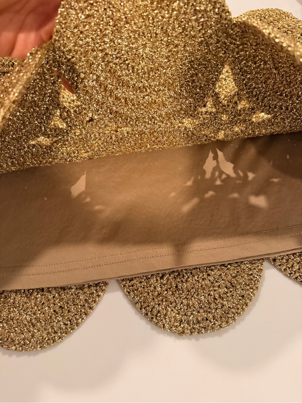 Simon Miller Beep Beep Gold Crochet Scalloped Mini Skirt XS - Picture 5 of 7